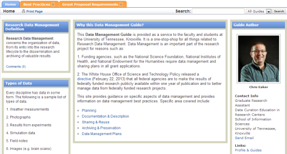 Data Management Libguide. Click for the whole guide.
